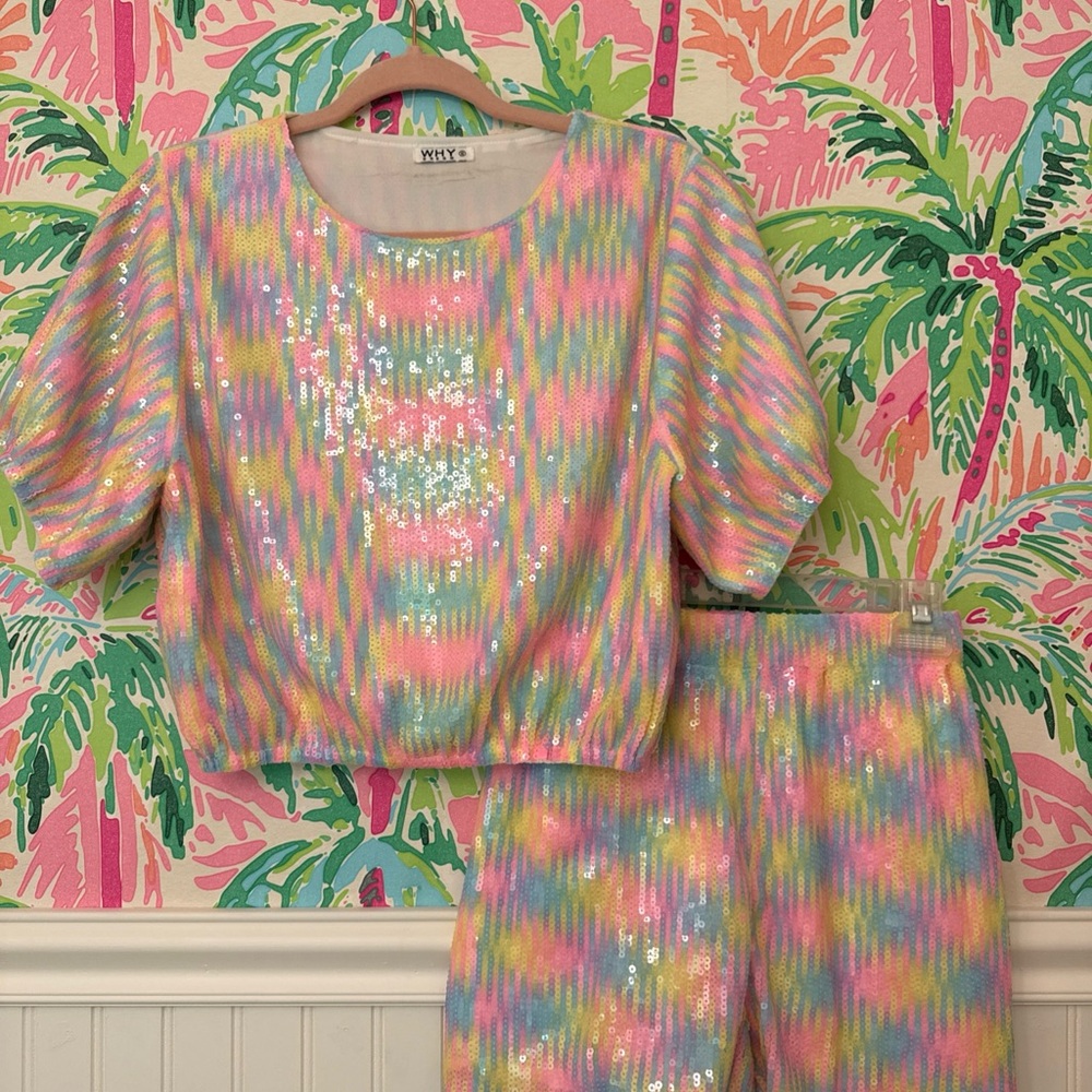 WHY Dress Sequin Top and Shorts Set